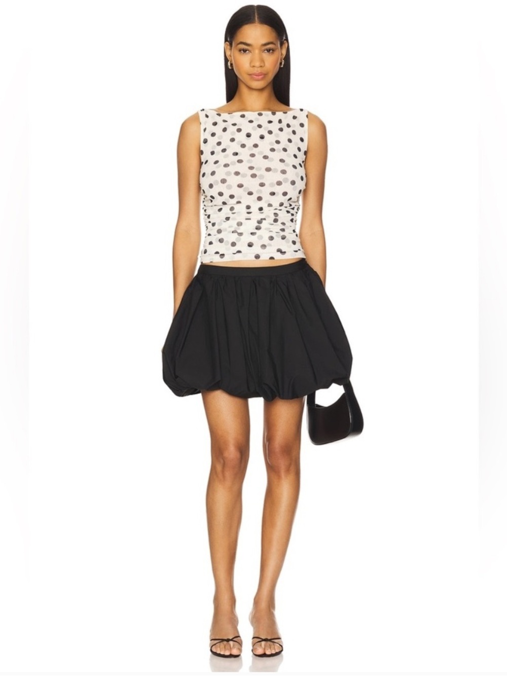 NWT ASTR The Label Black Bubble Mini Skirt Size Large
